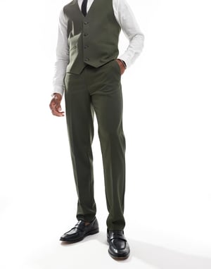 ASOS DESIGN slim suit trouser in khaki