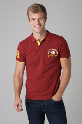 Olive Cotton Piqué Polo Shirt With Contrast Collar