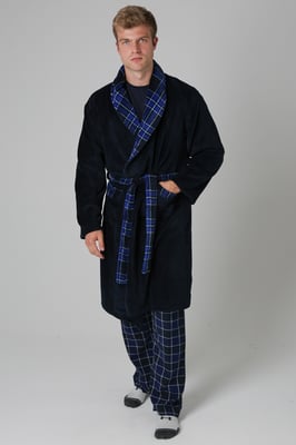 Dark Navy Plush Dressing Gown