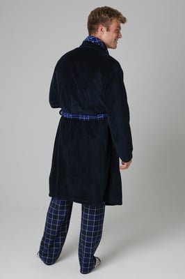 Dark Navy Plush Dressing Gown