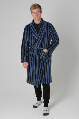 Navy Plush Dressing Gown