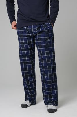 Blue Cotton Checked Pyjama Trousers