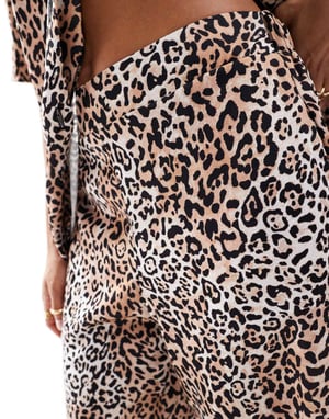 ASOS DESIGN wide leg trouser co-ord in animal print