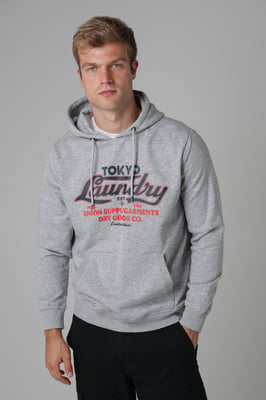 Light Grey Cotton Blend Drawcord Hoody