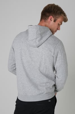 Light Grey Cotton Blend Drawcord Hoody