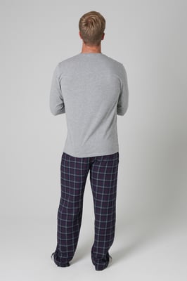 Mid Grey Cotton Long Sleeve Pyjama Set