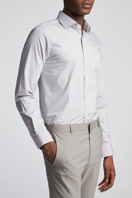 Slim Fit Poplin Single Cuff Cutaway Collar Shirt