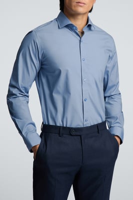 Slim Fit Poplin Single Cuff Cutaway Collar Shirt