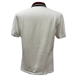 Gucci Web Trim Collar Polo T-Shirt in White Cotton