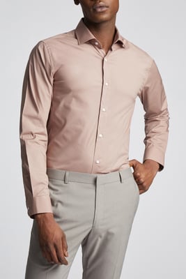 Slim Fit Poplin Single Cuff Cutaway Collar Shirt