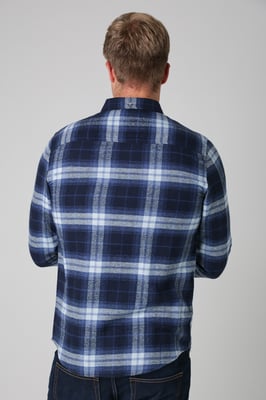 Dark Navy Cotton Printed Long Sleeve Shirt