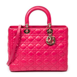 Large Lady Dior Zip Shoulder Bag