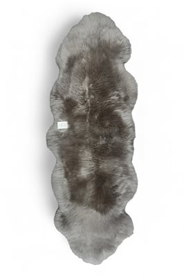 Äkta fårskinnsmatta med svampmotiv, naturlig silkeslen, fluffig och mjuk ull