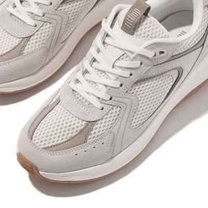 FitFlop F-mode flow suede/mesh/leather flatform sneakers
