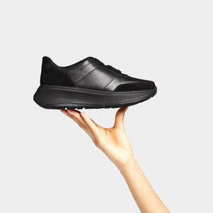 FitFlop F-mode leather/suede flatform sneakers