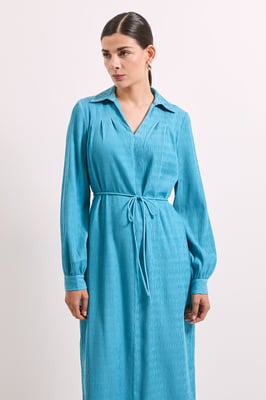 Crinkle Column Shirt Mid Dress