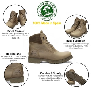 Panama Jack Heren Amur GTX C32 Khaki Waterdichte Leren Enkellaarsjes