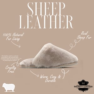 Women's Sheepskin Slippers Taupe Warm Winter Fur Mule - Aurora