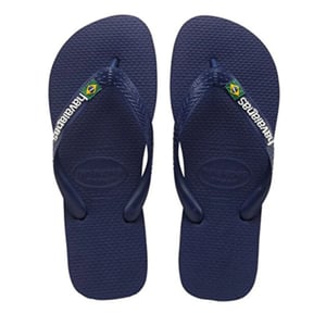 Havaianas brasil logo marine blue teenslippers unisex