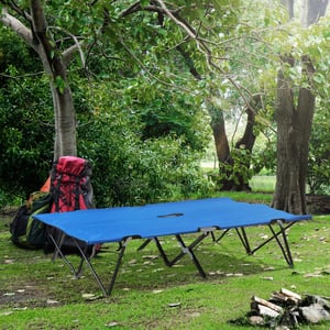 4goodz Outsunny opvouwbaar campingbed extra breed, veldbed 125x193cm