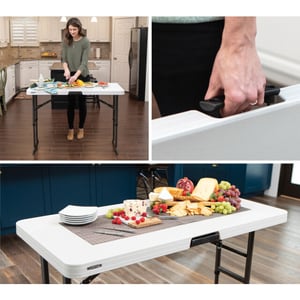 Lifetime Kunststof campingtafel in hoogte verstelbaar 122x61x86 cm