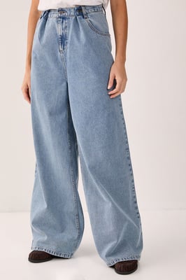 Double Fastening Slouch Denim Jeans