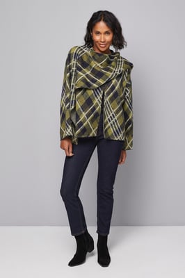 Tartan Scarf Cape Cardigan