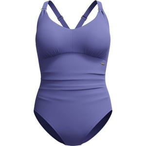Speedo eco v neck 1p blu wedstrijd badpak dames combi