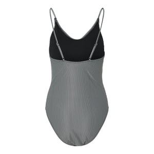Pieces Dames badpak pcbaomi ronde hals zwart/wit gestreept