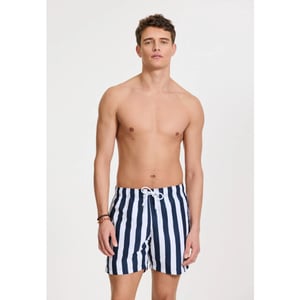 Shiwi Heren zwemshort broad stripe donkerblauw/wit