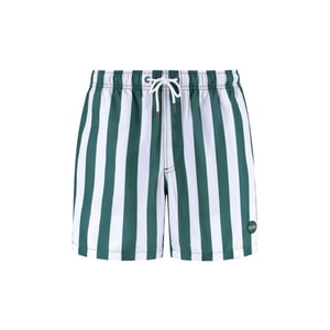 Shiwi Heren zwemshort broad stripe donkergroen/wit