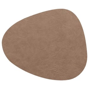 Unique Living placemat floris rond polyester taupe 39x30,5cm