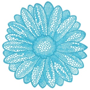 Unique Living placemat flower 38cm Ø light blue
