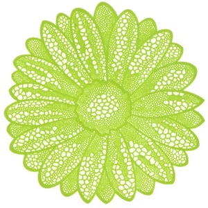 Unique Living placemat flower 38cm Ø lime