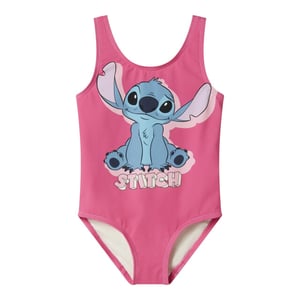 Name It Meisjes badpak nmfmodina stitch ronde hals karmijn