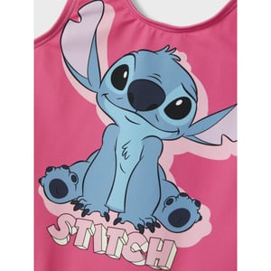 Name It Meisjes badpak nmfmodina stitch ronde hals karmijn