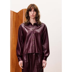 FRNCH Simone lakleren blouse bordeaux