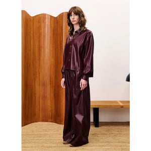FRNCH Simone lakleren blouse bordeaux