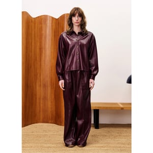FRNCH Michaux lakleren broek bordeaux