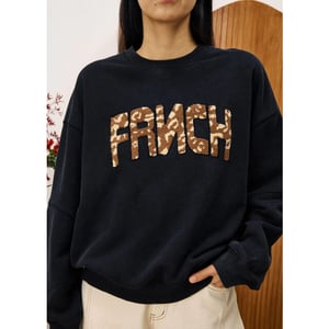 FRNCH Lime sweater opdruk