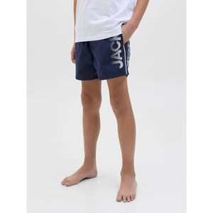 Jack & Jones Jongens zwemshort jpstmaui splicelogo effen donker