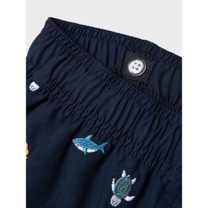 Name It Jongens zwemshorts nmmzoo zeedieren print donkerblauw
