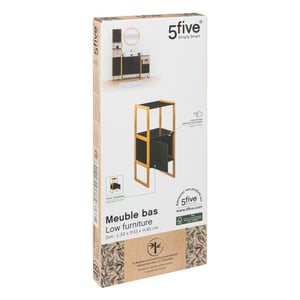 5Five Natureo halfhoge badkamerkast 33x33x80 cm zwart/