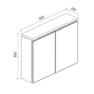 Badplaats Badkamerkast paso 80 x 20 x 60 cm - spiegelkast badkamer