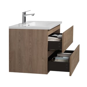 Badplaats Badkamermeubel set angela 80cm kastanje badmeubel met