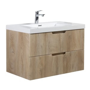 Badplaats Badkamermeubel set thermis 80cm licht badmeubel met wastafel