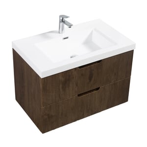 Badplaats Badkamermeubel set thermis 80cm rose wood badmeubel met wastafel