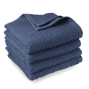 DoubleDry Handdoekenset popcorn weave 4 stuks 70x140 cm 100% katoen -