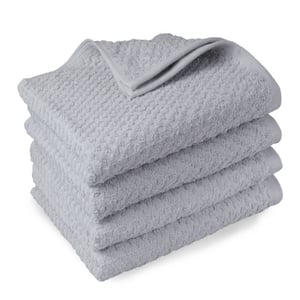 DoubleDry Handdoekenset popcorn weave 4 stuks 70x140 cm 100% katoen -
