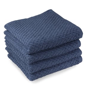 DoubleDry Handdoekenset popcorn weave 4 stuks 70x140 cm 100% katoen -